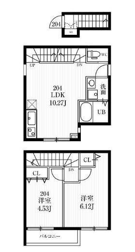 ミハス経堂ノルテ(2LDK/2階)の間取り写真