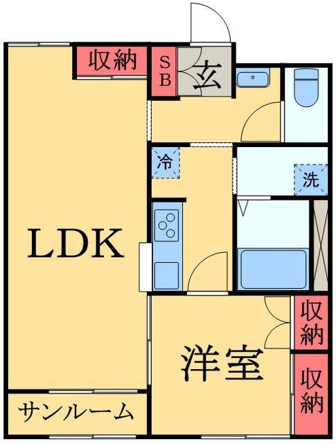 LPフォレスト小倉(1LDK/2階)の間取り写真