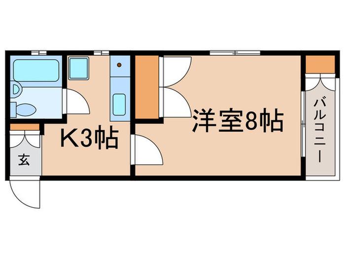 パークサイド大渕(1K/2階)の間取り写真