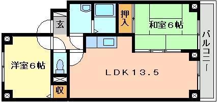 アネックスビューティ(2LDK/3階)の間取り写真