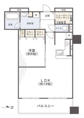 プレサンスレジェンド堺筋本町タワー(1LDK/12階)の間取り写真