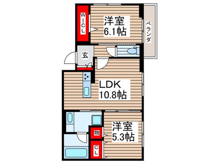 D-LOTUS(2LDK/1階)の間取り写真