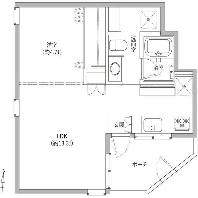 マンション笹塚(1LDK/1階)の間取り写真