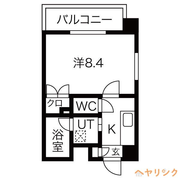 シティライフ明が丘(1K/3階)の間取り写真