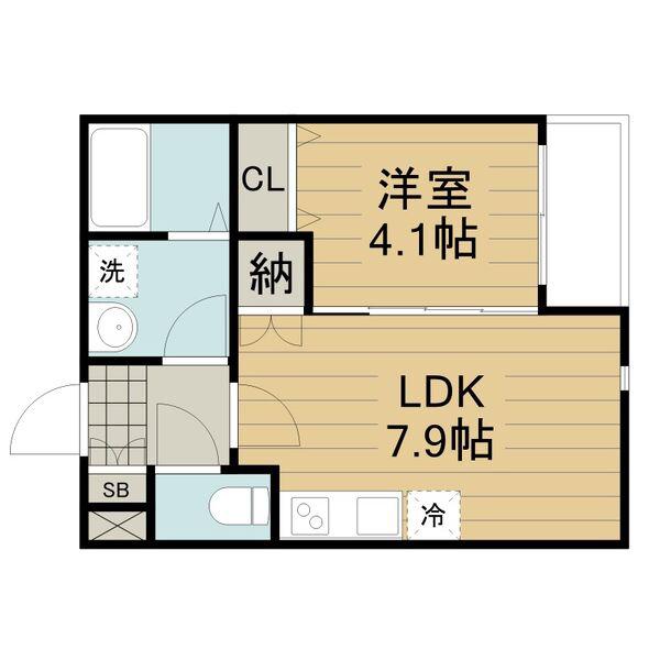 REVITA野崎(1LDK/2階)の間取り写真