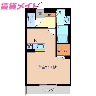 PREMIAS平町III(ワンルーム/3階)の間取り写真