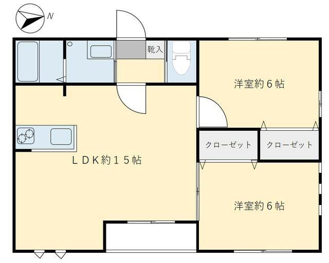 フェリーチェA(2LDK/2階)の間取り写真