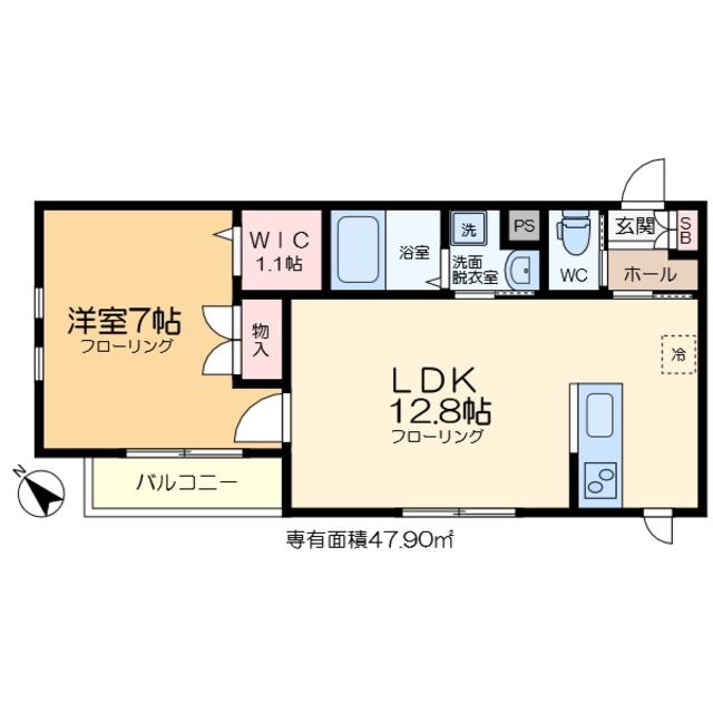 PONT PORTE(1LDK/2階)の間取り写真