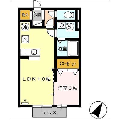 セジュール昴(1LDK/1階)の間取り写真