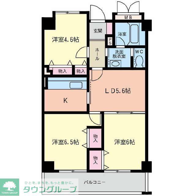 ヌーベルバーグ湘南(3LDK/2階)の間取り写真