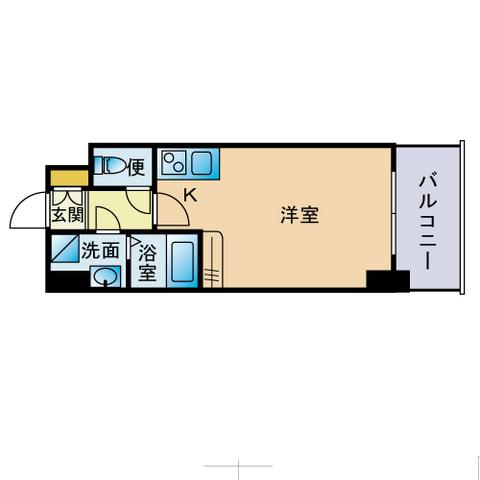 アンルミネ香椎(ワンルーム/10階)の間取り写真