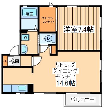 エスジェイパル(1LDK/1階)の間取り写真