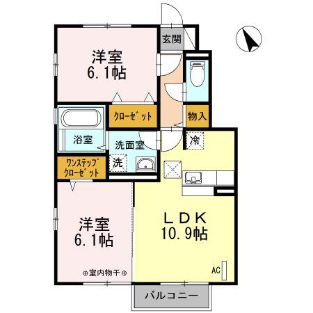 メゾン高千穂 A(2LDK/1階)の間取り写真