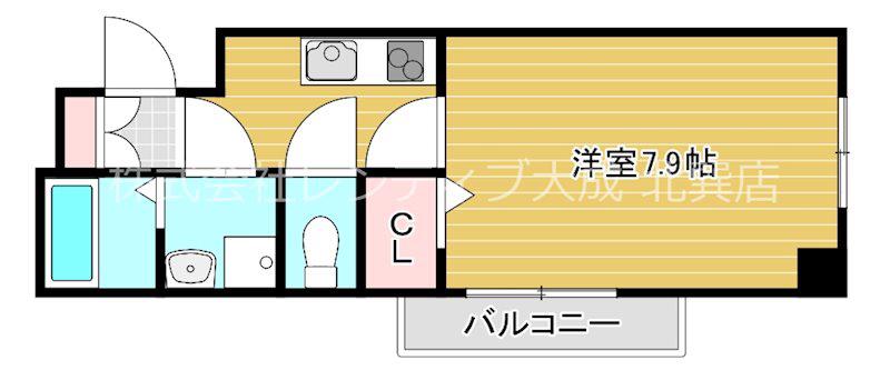 ランド大今里南(1K/3階)の間取り写真