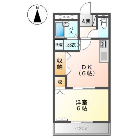 メゾネットウイング(1DK/1階)の間取り写真