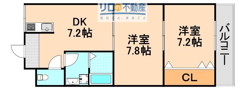 カマール・サリ(2DK/2階)の間取り写真