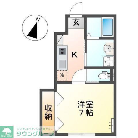 エクレール(1K/1階)の間取り写真