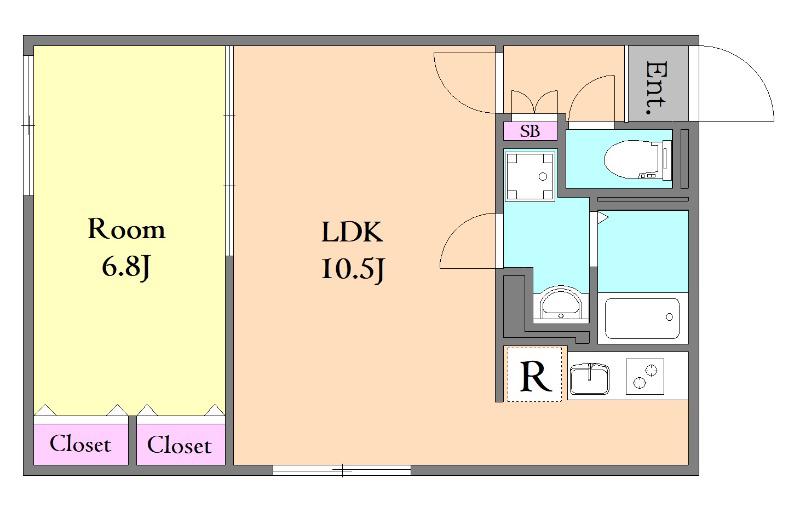  CASA F(1LDK/3階)の間取り写真