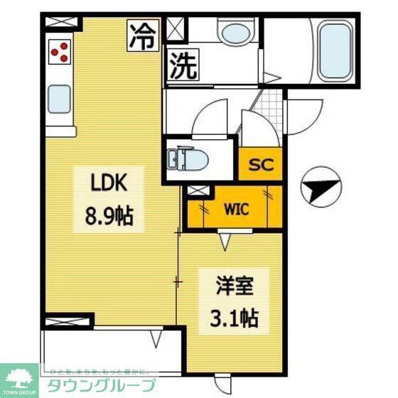 セジュール曙町(1LDK/1階)の間取り写真