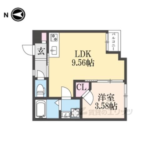 PORTOFINO六地蔵(1LDK/3階)の間取り写真