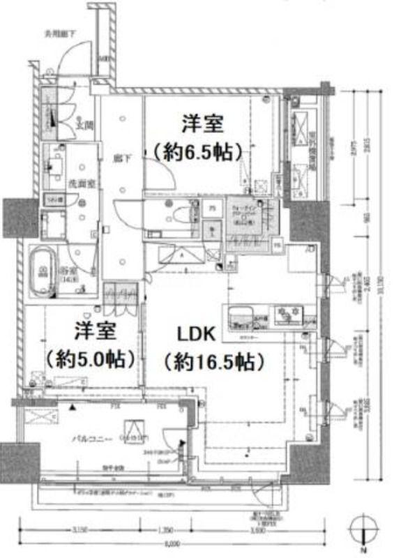 ザ・パークハウス恵比寿(2LDK/3階)の間取り写真