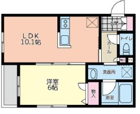 シリウス(1LDK/2階)の間取り写真