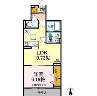 アルトテラ柴又(1LDK/1階)の間取り写真