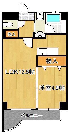 エスズイン葛原(1LDK/5階)の間取り写真