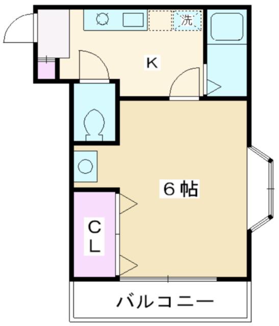 ヴィンテージ朝霞(1K/2階)の間取り写真