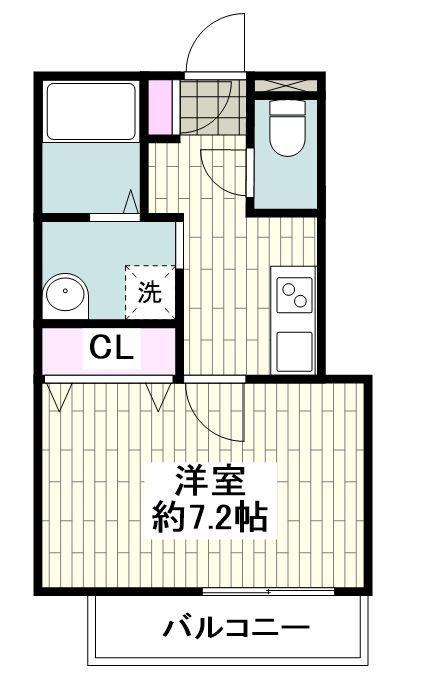 メゾン井土ヶ谷(1K/1階)の間取り写真