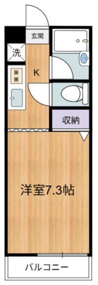 ハイツ空眠(1K/1階)の間取り写真