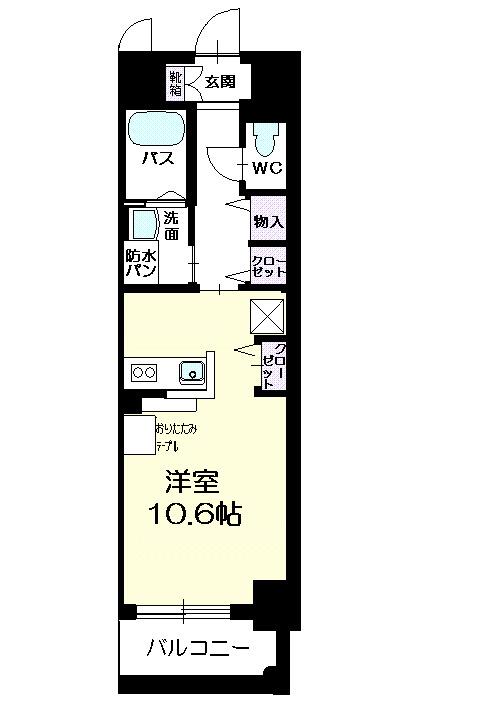 グランパール(ワンルーム/1階)の間取り写真