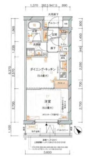 ソフィアーレ代官山(1DK/3階)の間取り写真