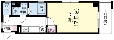 プラムガーデン(1K/3階)の間取り写真
