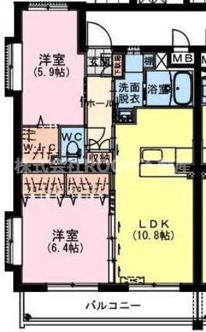 M10.若葉(2LDK/1階)の間取り写真
