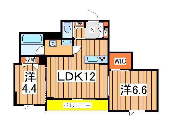 ヒルズ豊四季(2LDK/2階)の間取り写真
