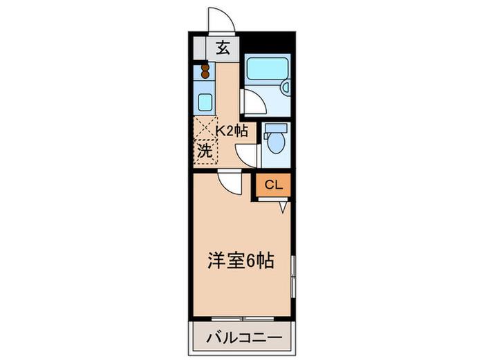 サンクレール(1K/2階)の間取り写真