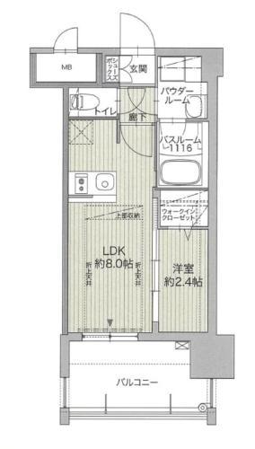 グランフォーレ博多ウォーターフロント(1LDK/14階)の間取り写真