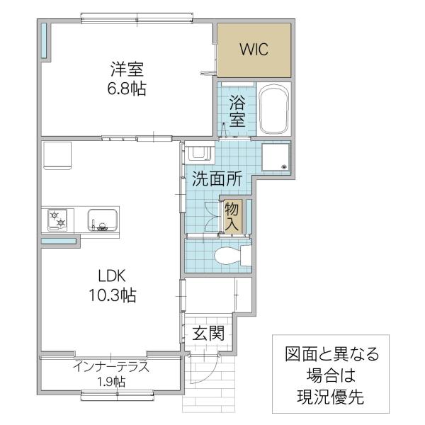 リッツガーデン米沢(1LDK/1階)の間取り写真
