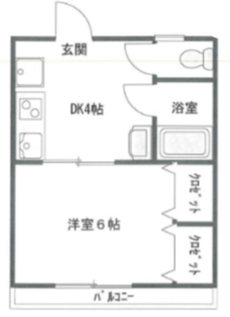 バーデンメモリアル市川(1DK/3階)の間取り写真