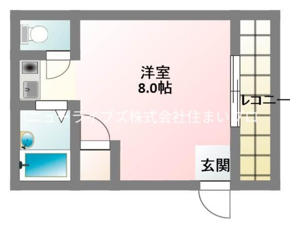 高千穂第2マンション(ワンルーム/5階)の間取り写真
