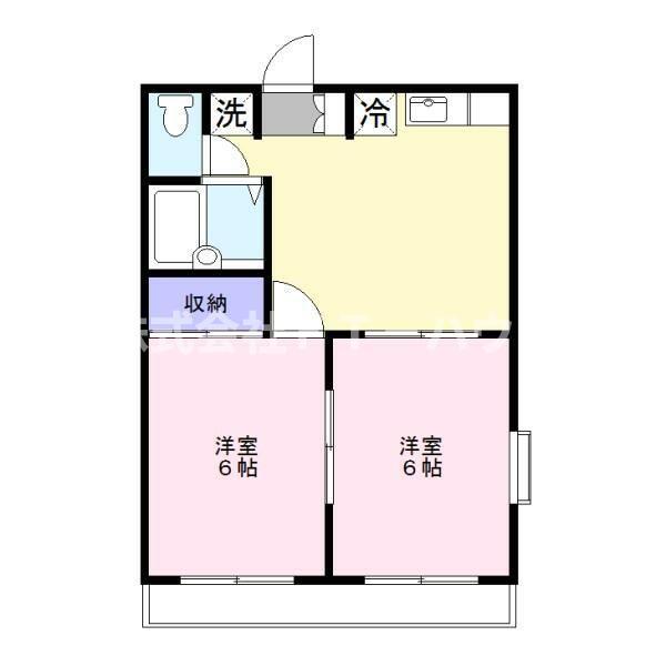 オパス原木(2DK/2階)の間取り写真