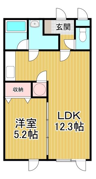 オルネ106B(1LDK/1階)の間取り写真