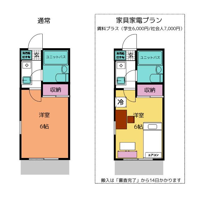 パステルハイム(1K/2階)の間取り写真