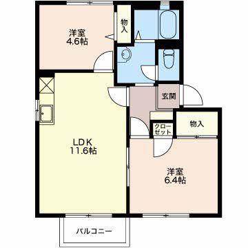 コーポしま(2LDK/2階)の間取り写真