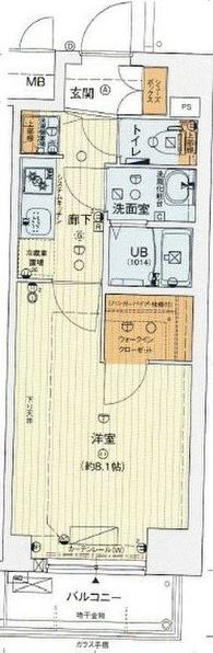 セオリー大阪アーバンレスト(1K/3階)の間取り写真