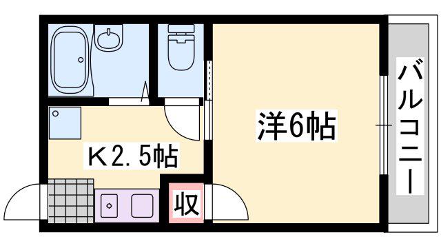 メゾン・ド・ブランシェ(1K/2階)の間取り写真