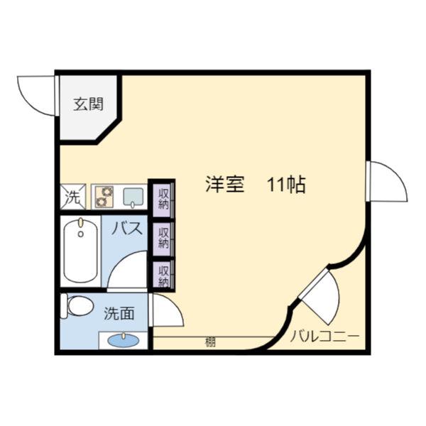 BIANCASA水主町(ワンルーム/3階)の間取り写真