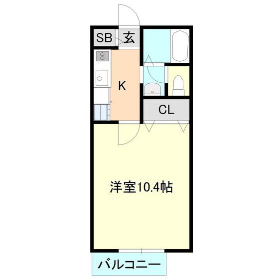 エンジェル観音台(1K/1階)の間取り写真