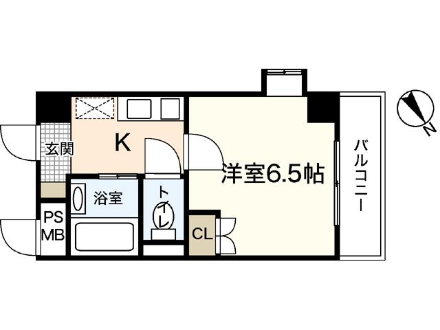 M CITY(1K/5階)の間取り写真